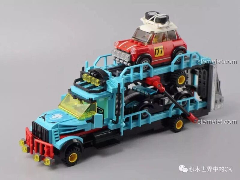 Xe tải đã chuyển sang chế độ 1 tầng, kéo dài hết cỡ.