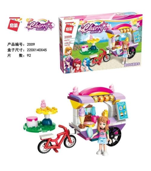 Bộ lắp ghép Xe bán kem QMAN 2009 cho bé gái 6 tuổi. Đồ chơi xếp hình giá rẻ với màu sắc tươi sáng, giúp bé phát triển trí tưởng tượng.