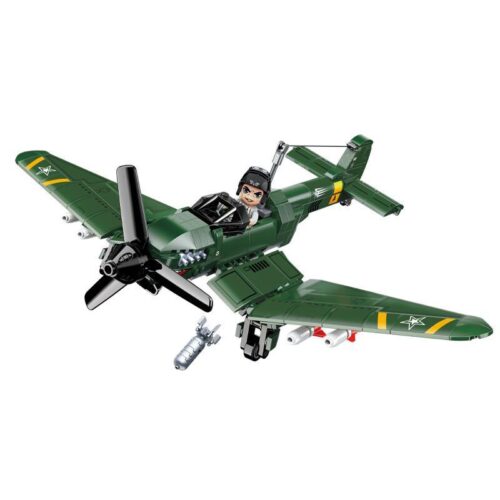 Bộ lắp ráp Máy bay ném bom Stuka QMAN 21026, mô hình máy bay ném bom bổ nhào Ju-87 chi tiết cho bé trai 6 tuổi.