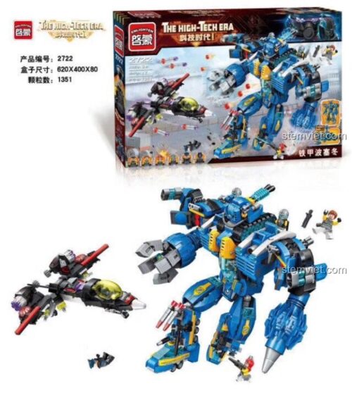 Hộp đồ chơi mô hình QMAN 2722 Mecha Poseidon Bọc Thép, quà tặng sáng tạo cho con trai