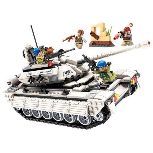 Bộ lắp ráp QMAN 3206 Xe Tăng Quân Sự ThunderMission với 4 minifigures, tháp pháo xoay, giáp mở, đồ chơi lắp ghép cho bé trai 6 tuổi, giá tốt.