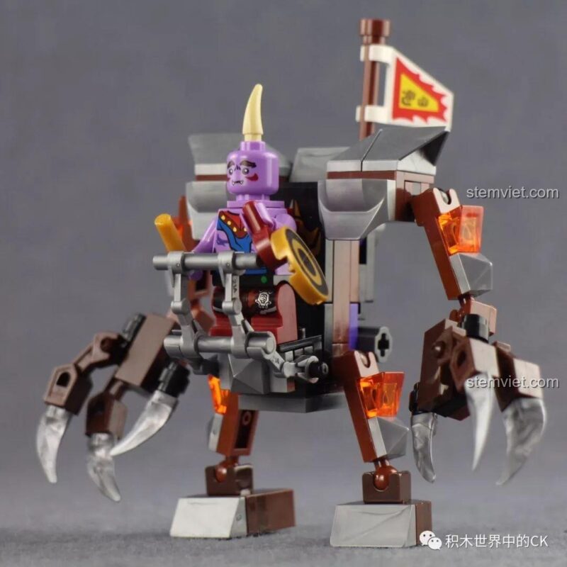 Bộ lắp ghép QMAN 3805 Tây Du Ký Trí Đấu Kim Ngân Giác Đại Vương, minifigure Tiểu Toản Phong ngồi trên mech, sẵn sàng chiến đấu, phù hợp bé trai 6 tuổi, chất lượng đảm bảo