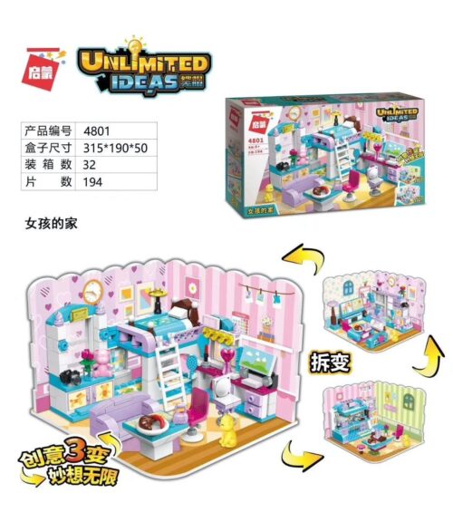 Bộ lắp ghép Ngôi Nhà Mơ Ước Của Bé Gái QMAN 4801 194 mảnh ghép cho bé gái 6 tuổi giá tốt