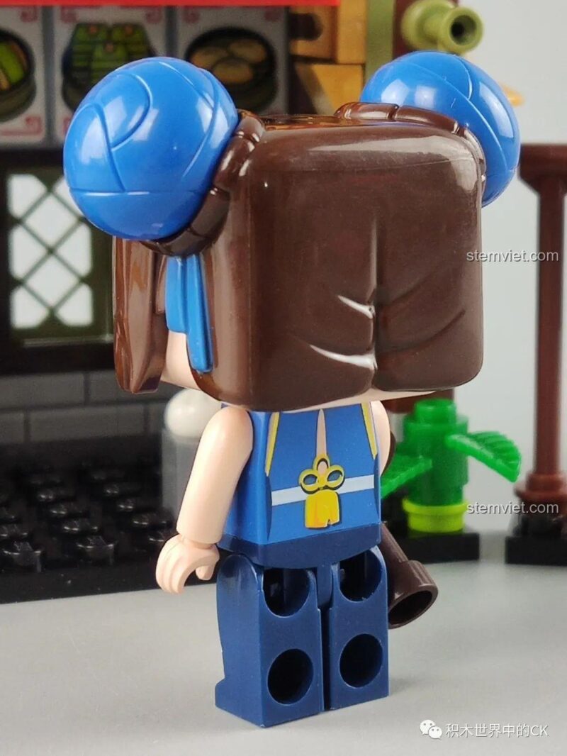 Bộ xếp hình Mô hình Tiệm Bánh Bao Keeppley, mặt sau minifigure Yue Wushuang, thiết kế độc đáo, đồ chơi cho bé gái 6 tuổi.