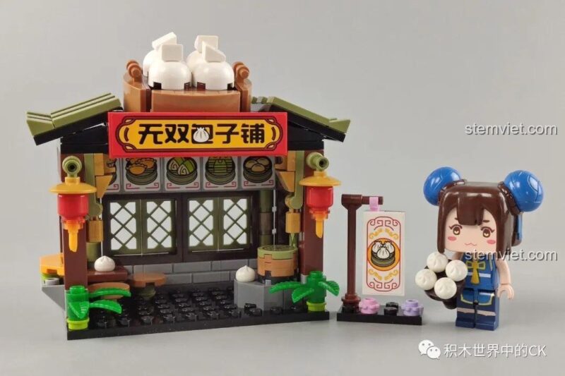 Bộ lắp ráp Tiệm Bánh Bao Vô Song QMAN, mô hình cửa hàng và minifigure Yue Wushuang, đồ chơi lắp ghép, chất lượng cao.