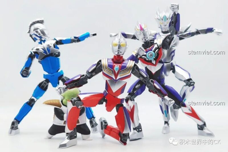 Chi tiết mô hình Ultraman Zett Nguyên Thủy Qman 75018, đồ chơi lắp ráp siêu nhân.