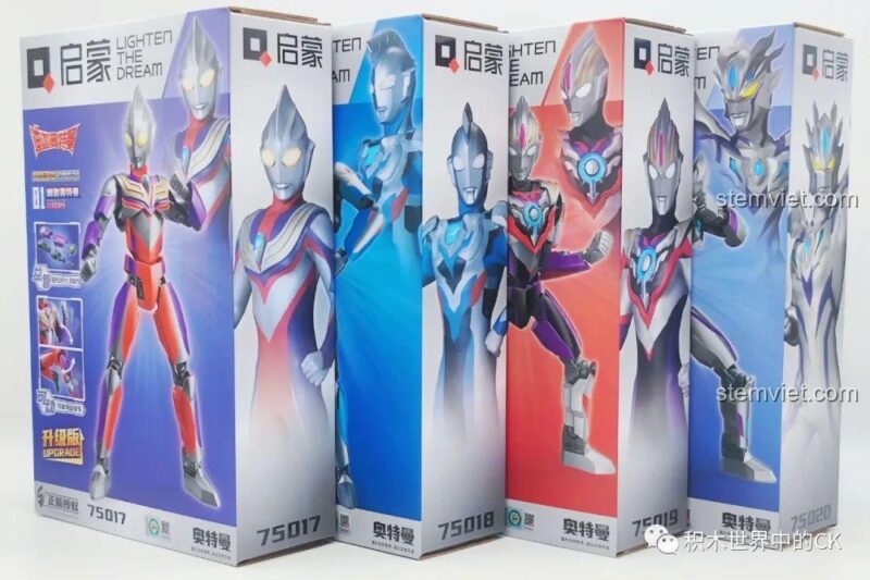 Hộp sản phẩm bộ lắp ráp Ultraman Zett Nguyên Thủy Qman 75018 từ review người dùng, đồ chơi siêu nhân cho bé trai.