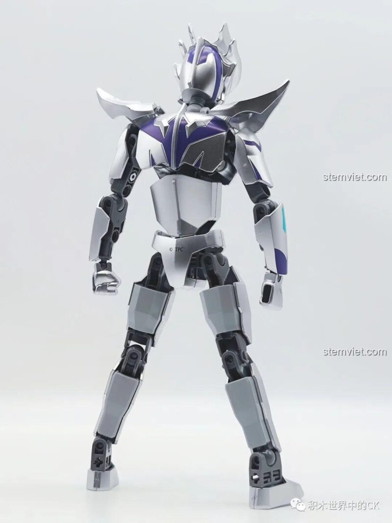 Nội dung hộp bộ lắp ráp Ultraman Zett Nguyên Thủy Qman 75018, các mảnh ghép đồ chơi siêu nhân.