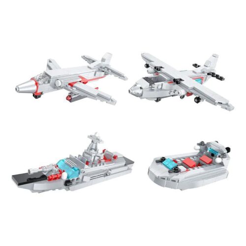 bộ lắp ghép Tàu Sân Bay Quân Sự Qman DZ0135, 4 mô hình quân sự nhỏ, đồ chơi lắp ráp cho bé trai 6 tuổi giá tốt