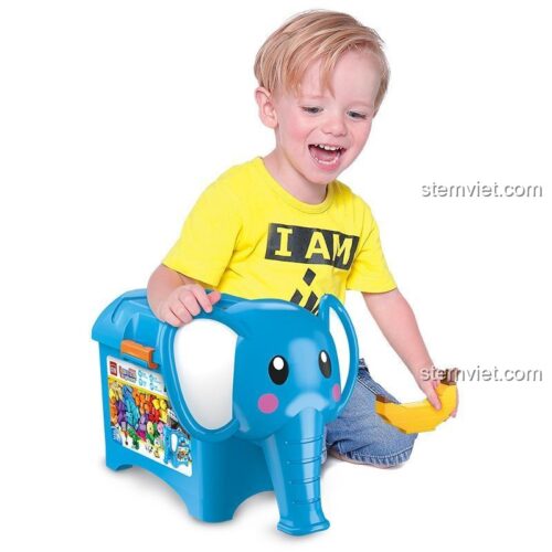 Bé trai chơi bộ lắp ghép voi thông minh 启蒙ENLIGHTEN 2903, đồ chơi giáo dục cho bé 3 tuổi, chất lượng cao, giá tốt