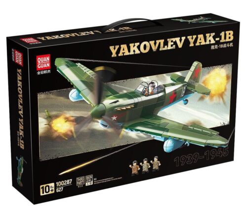 Hộp đồ chơi lắp ráp máy bay chiến đấu Yakovlev Yak-1B Quan Guan 100287 cho bé trai 10 tuổi.
