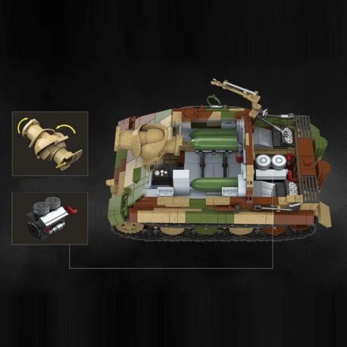 Bộ lắp ráp Pháo tự hành Sturmtiger QUANGUAN 100193 với nội thất chi tiết, thể hiện sức mạnh pháo binh, phù hợp cho bé trai 6 tuổi, giá tốt.