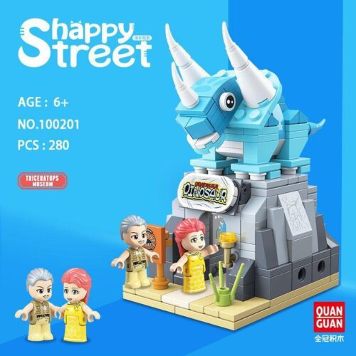 Bộ lắp ghép Khủng long Ba Sừng QUANGUAN 100201, đồ chơi lắp ráp Bảo tàng Khủng long cho bé trai và bé gái 6 tuổi, giá tốt.