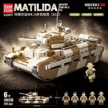 Bộ lắp ghép Xe Tăng Matilda Mk.II A12 QUANGUAN 100236, đồ chơi mô hình Thế Chiến II cho bé trai 6 tuổi, giá tốt