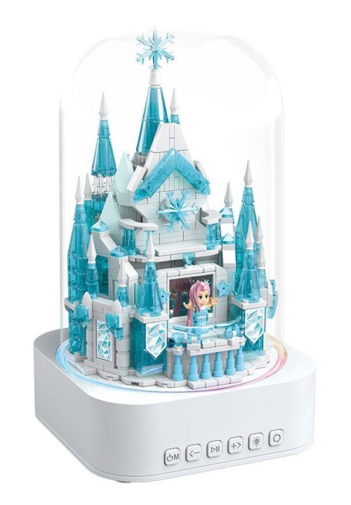 Bộ lắp ghép Lâu Đài Pha Lê Âm Nhạc Bluetooth QUANGUAN 100270 với đèn LED và minifigure xoay, đồ chơi mô hình cho bé gái 14 tuổi, giá tốt
