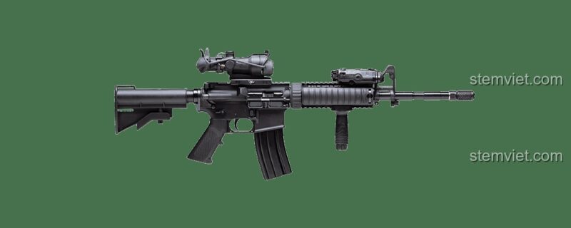 Thumbnail cận cảnh đầu nòng súng M4A1, ảnh trùng lặp và chất lượng thấp.