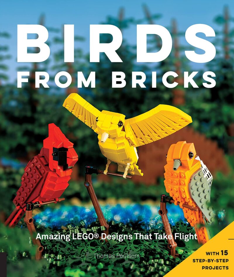 Bìa trước sách hướng dẫn lắp ráp chim LEGO® Quarry Books ISBN9781631590795, một trong những sách hướng dẫn Sách lắp ráp chim hay nhất, quà tặng sáng tạo cho bé 10 tuổi.