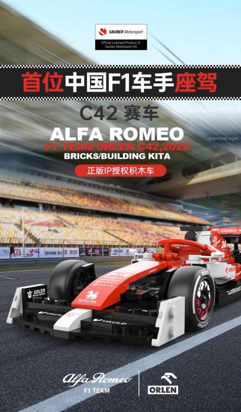 Hộp sản phẩm của bộ lắp ráp Rastar 92300, có bản quyền chính thức từ Sauber Motorsport AG, đảm bảo chất lượng và thiết kế.