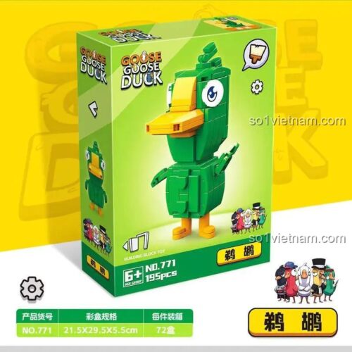 Hộp đồ chơi mô hình Renzaima 771 nhân vật Pelican Goose Goose Duck, quà tặng sáng tạo cho bé trai 6 tuổi.