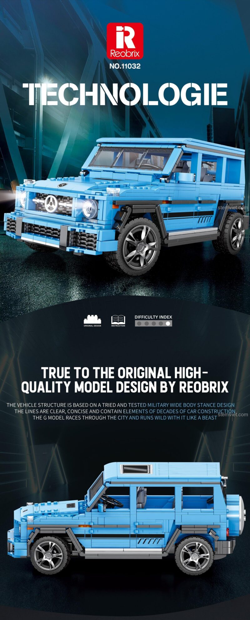 Reobrix 11032 Xe G Class "The Beast" Thiết kế Off-road Tinh xảo