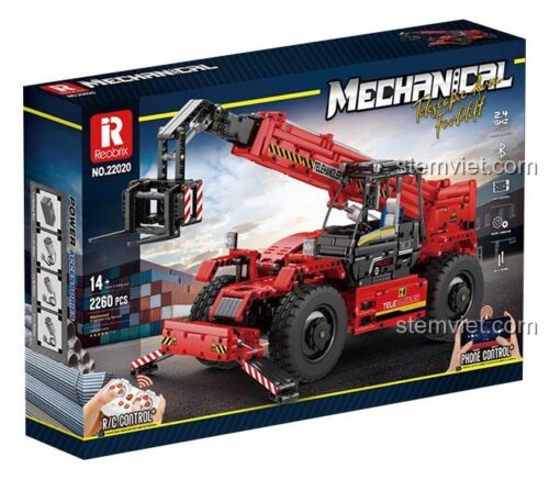 Hộp đồ chơi mô hình Reobrix 22020 Xe Nâng Telehandler, quà tặng sáng tạo cho thanh niên.