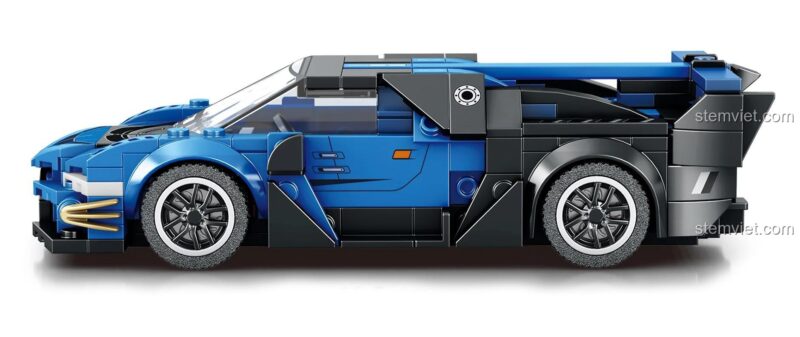 Mô hình Bugatti Vision GT 795 nhìn từ bên hông, thể hiện thiết kế khí động học.