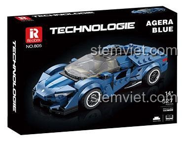 Hộp đồ chơi mô hình Reobrix 805, lắp ráp xe đua Koenigsegg Agera, quà tặng giá tốt cho thanh niên.