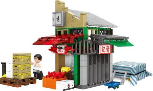 Hình ảnh bộ lắp ghép Chợ Trái Cây Yau Ma Tei Royal Toys RT14 với 324 mảnh, mô phỏng cửa hàng hoa quả Tấn Ký, phù hợp cho bé trai và bé gái trên 5 tuổi.