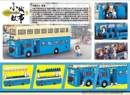 Chi tiết nội thất và các tính năng của đồ chơi mô hình Royal Toys RT16, xe buýt China Motor Bus với mui xe tháo rời.