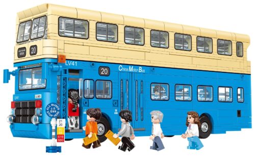 Bộ lắp ghép xe buýt hai tầng Trung Hoa Royal Toys RT16 chi tiết cho bé trai 12 tuổi, mô hình xe buýt cổ điển Hồng Kông giá rẻ.