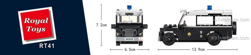 Kích thước chi tiết của bộ xếp hình RT41: dài 13.9cm, rộng 6.5cm, cao 7.2cm.