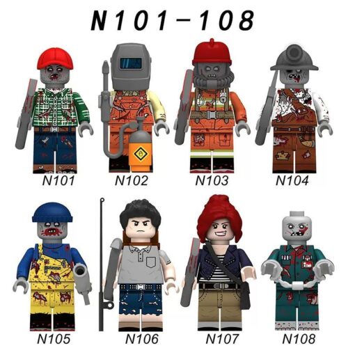 Bộ 8 Minifigure Zombie Rui Zhi N101-108 chất lượng cao, đồ chơi lắp ghép nhân vật zombie cho bé trai 8 tuổi, giá tốt