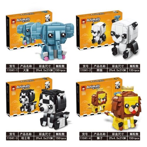 Bộ lắp ráp Động vật hoạt hình Ruizhi Feng 11041 cho bé 6 tuổi, đồ chơi mô hình Voi lắp ráp, Gấu trúc, Husky, Sư tử, giá tốt.