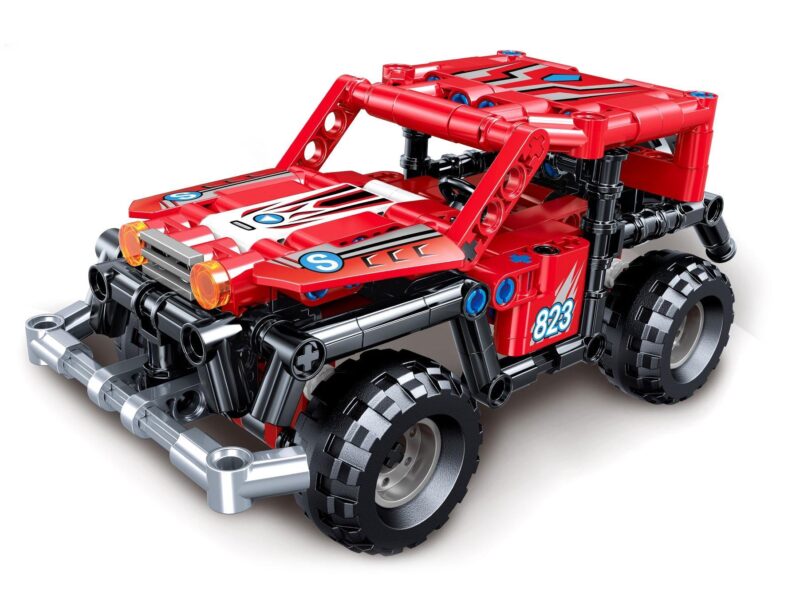 Bộ lắp ráp Ruizhi Feng 823 Xe Jeep Địa Hình Land Rover Tốc Độ Cao có động cơ kéo lùi, đồ chơi mô hình cho bé trai 6 tuổi, chất lượng cao, giá tốt.