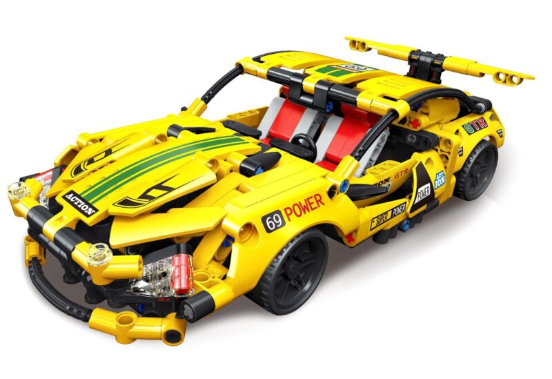 Bộ đồ chơi lắp ráp Ruizhi Feng 826 xe đua GTR tốc độ cao màu vàng, phù hợp bé trai 6 tuổi, chất lượng cao, giá tốt.