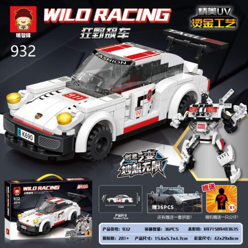 Đồ chơi mô hình Xe Đua Wild Racing Ruizhi Feng 932 Xe Đua Porsche biến hình robot, đồ chơi mô hình chất lượng cao cho bé trai 6 tuổi, giá tốt.