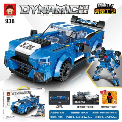 Bộ đồ chơi Xe đua biến hình Ruizhi Feng 938 màu xanh dương, có thể chuyển đổi thành robot chiến đấu, phù hợp cho bé trai 6 tuổi, giá tốt.