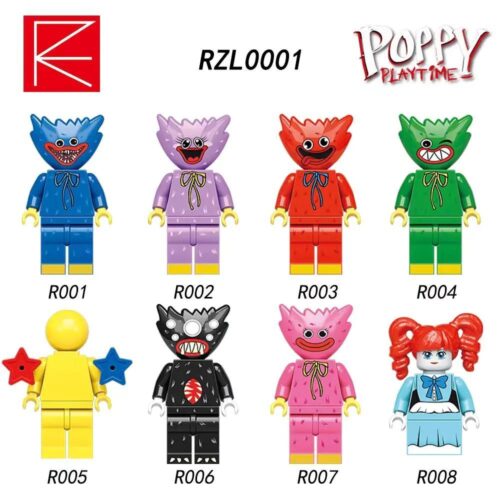 Bộ 8 nhân vật Poppy Playtime RZL0001, Huggy Wuggy, Kissy Missy, Mommy Long Legs, Bunzo Bunny, Cat-Nap, Poppy, Boxy Boo, đồ chơi nhân vật game kinh dị, đồ chơi nhân vật game, đồ chơi nhân vật phim ảnh, đồ chơi nhân vật hoạt hình, đồ chơi lắp ráp cho bé trai 6 tuổi