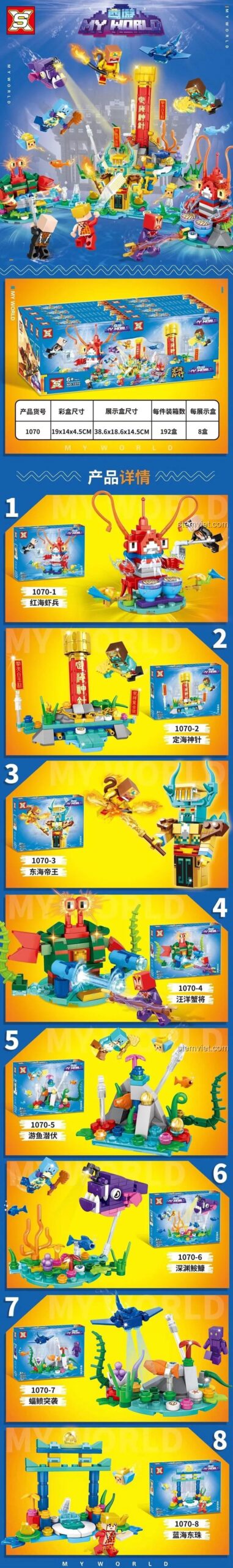Tổng hợp các mẫu lắp ráp từ bộ đồ chơi S" 1070 Thế Giới Tây Du