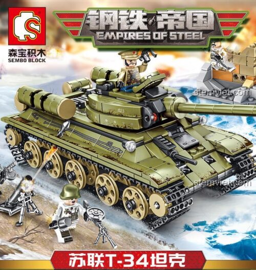SEMBO 101038 Xe tăng T-34 Liên Xô bộ đồ chơi lắp ghép