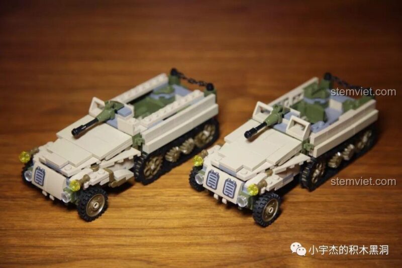Mô hình xe bán xích bọc thép sau khi lắp ráp từ bộ SEMBO 101117.