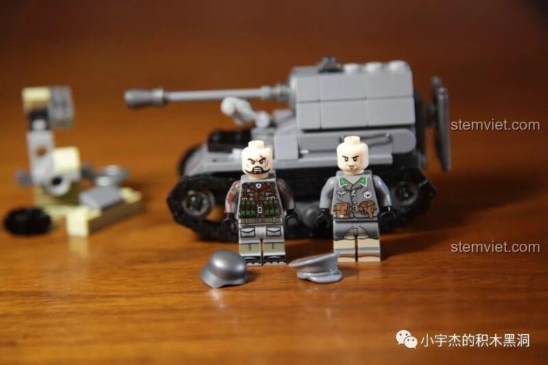 Minifigures lính Đức trong bộ lắp ghép Xe Tăng Quân Sự SEMBO 101213 Elefant, đồ chơi mô hình Xe Tăng Đức, cho bé trai 6 tuổi.