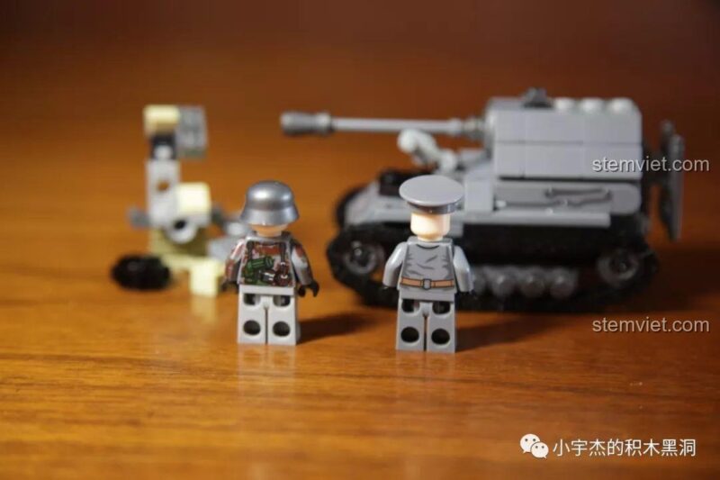 Minifigures lính Đức trong bộ lắp ghép Xe Tăng Quân Sự SEMBO 101213 Elefant, đồ chơi mô hình Xe Tăng Đức, đáng tiền.