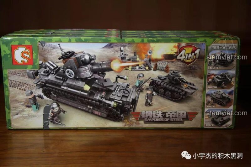 Bộ đồ chơi Xe Tăng Thế Chiến II SEMBO 101215 Empires of Steel, bộ lắp ghép 4 xe tăng quân sự Đức, đồ chơi mô hình Xe Tăng Đức cho bé trai 6 tuổi.