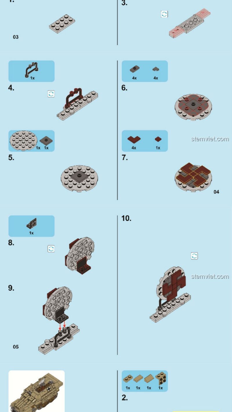 Xe Vận Chuyển Quân Sự Đức SEMBO 101321 sách hướng dẫn SEMBO 1321 Xe Bán Lưỡng Cư Đức