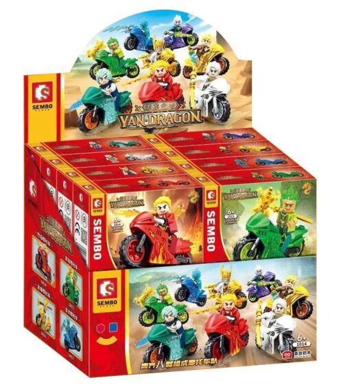 Hộp trưng bày 8 mẫu đồ chơi xếp hình Mô tô chiến binh Yan Dragon SEMBO 1019 cho bé trai 6 tuổi giá rẻ.