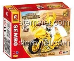 Hộp đồ chơi xếp hình SEMBO 1016 Mô tô Rồng Vàng, món quà giá rẻ cho con trai 6 tuổi.