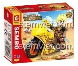 Vỏ hộp bộ lắp ráp SEMBO 1019 Mô tô chiến binh Yan Dragon, đồ chơi thông minh cho con trai 6 tuổi.