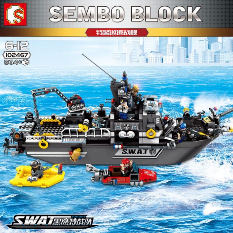 Sách Hướng Dẫn Lắp Ráp Tàu Tuần Tra Đặc Nhiệm SWAT Hắc Ưng SEMBO 102467 - Hướng dẫn lắp ghép SEMBO 102467 Thuyền Tuần Tra Cảnh Sát