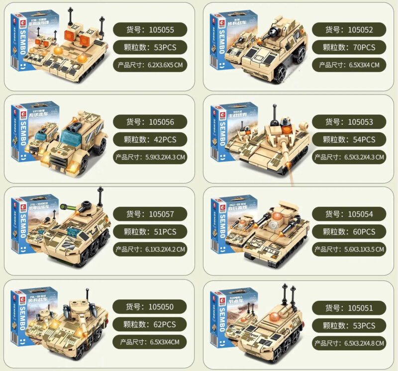 Bộ lắp ráp Xe Chiến Đấu Quân Sự SEMBO 105052, đồ chơi mô hình quân sự cho bé trai 6 tuổi, giá tốt